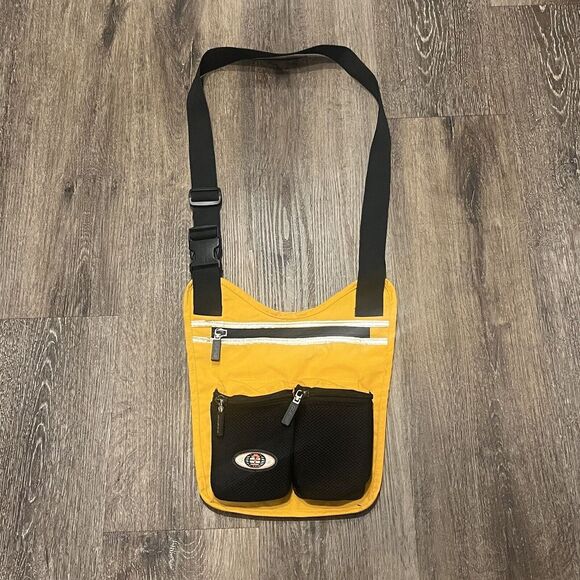 Vintage GUESS Sling Bag Shoulder Crossbody Yellow RARE Cargo Unisex Utility Pack